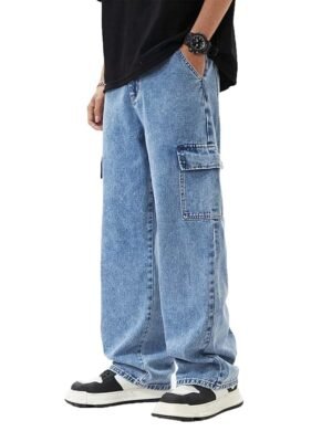 Lymio men's denim jeans pant featuring a comfortable fit and classic design, suitable for casual wear, travel, and everyday styling.